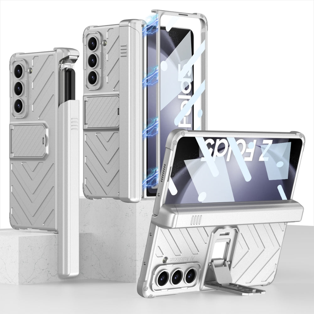 [With Pen Slot] [With Stand] Samsung Galaxy Z Fold 5(SM-F946) - Foldable Magnetic S Pen Creative Storage Armor Protective Case - i-Station Mobile Phone & Electronic Device Repair and Accessories