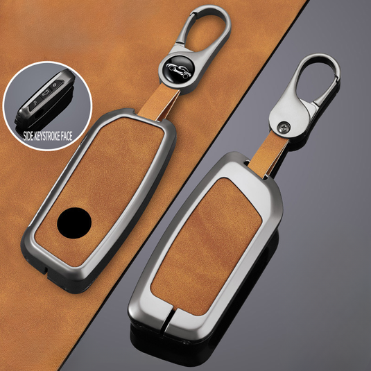 BMW Zinc Alloy + Leather Protection Car Key Fob Case Cover For X1, X6, X7, ix1, ix40, ix50 - i-Station Mobile Phone & Electronic Device Repair and Accessories