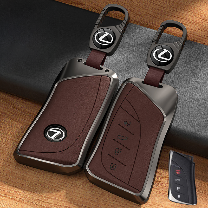 Load image into Gallery viewer, Lexus Aluminum Alloy + PU Leather Car Key Fob Case Cover For ES200, ES300h, RX350h, RX300, NX200, NX260 - i-Station Mobile Phone &amp; Electronic Device Repair and Accessories

