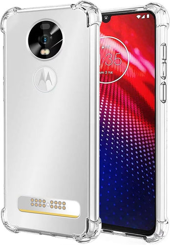 Motorola Moto Z4/Moto Z4 Play/Moto Z4 Force - AirPillow Cushion Transparent Soft Clear TPU Four Corners Protective Case With 2PC 9H Tempered Glass Screen Protector