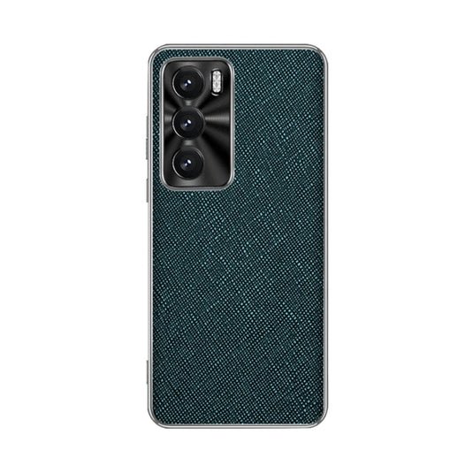 OPPO Reno12/Pro - Silver Edge Cross Texture PU Leather Phone Case