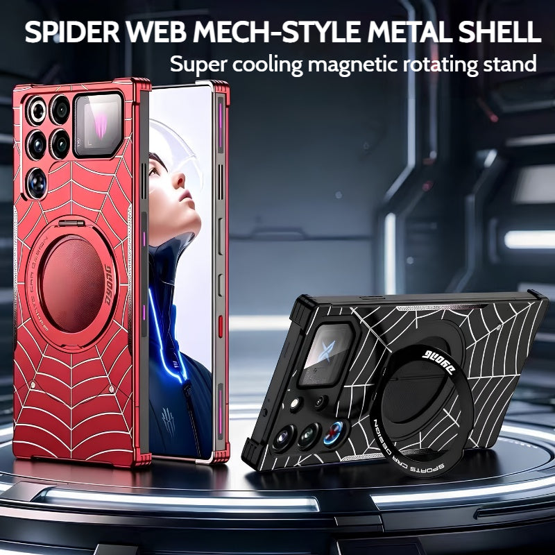 Load image into Gallery viewer, ZTE Nubia RedMagic 10/ 10S Pro / Pro Plus Frameless Mecha Metal Spiderman Rotating Magnetic Stand Case
