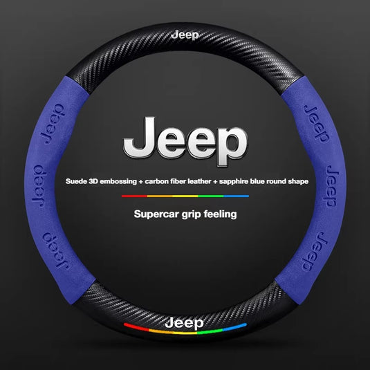 Jeep Leather-Texture Suede Durable, Sporty Feel Steering Wheel Cover For Compass, Grand Cherokee, Commander, Wrangler, Renegade, Liberty - i-Station Mobile Phone & Electronic Device Repair and Accessories