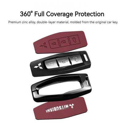 Mitsubishi Zinc Alloy PU Leather Car Key Fob Case Cover For Outlander - i-Station Mobile Phone & Electronic Device Repair and Accessories