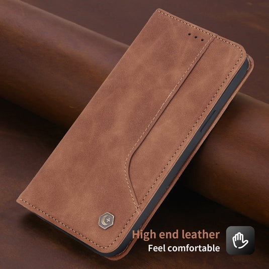 [With Card Slot] Apple iPhone 13/Pro/Mini/Pro Max PU Matte Flip Genuine Leather Series Case