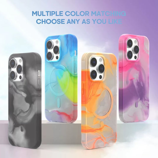 [Magsafe Compatible] Apple iPhone 13/Pro/Pro Max Watercolor Ink Full-protection Shockproof Silicone Fashion-Forward Series Case