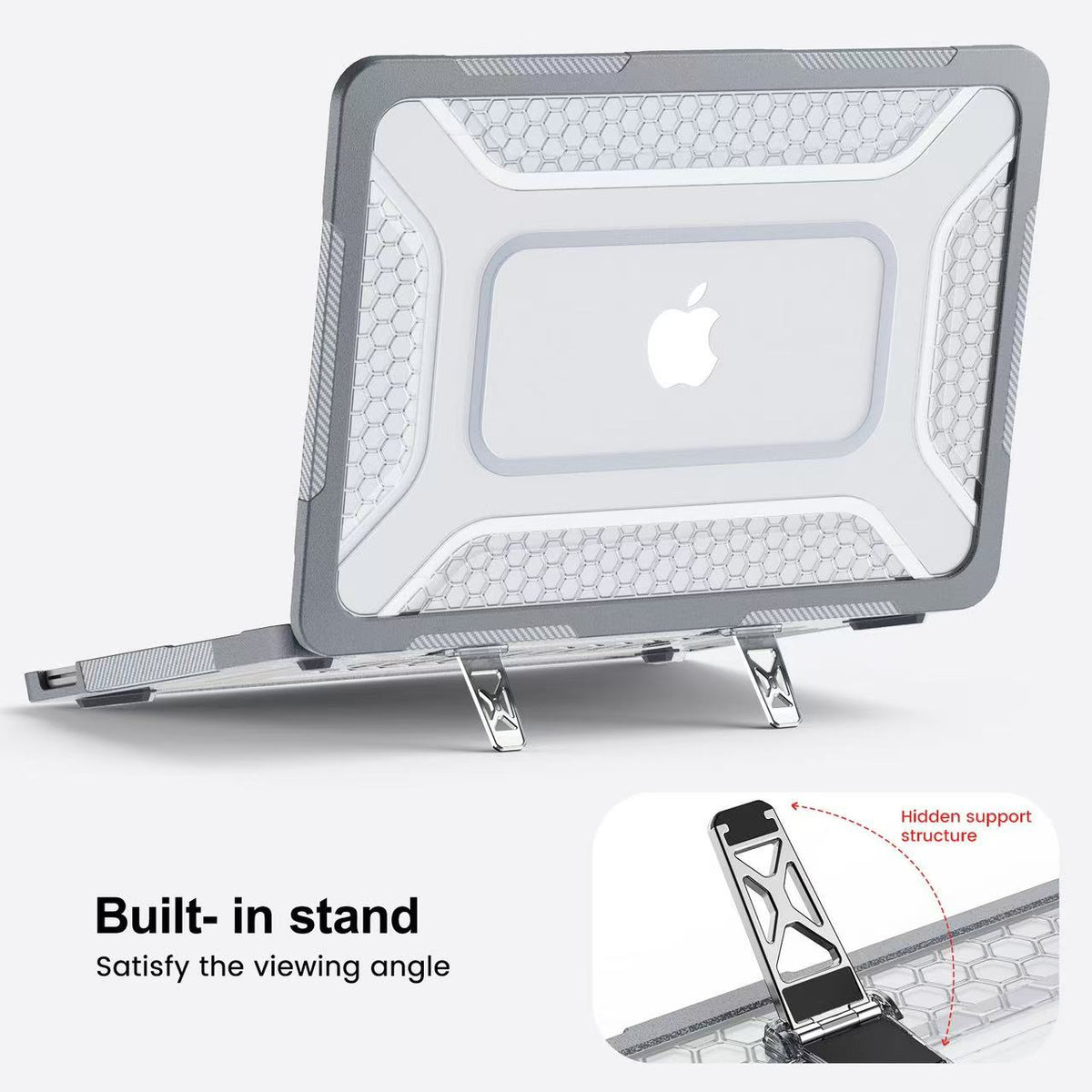 Macbook Neo 13“ 2026 (A3404) - Hybrid Armor Case with Hidden Stand & Anti-Slip Grip - i-Station Mobile Phone & Electronic Device Repair and Accessories