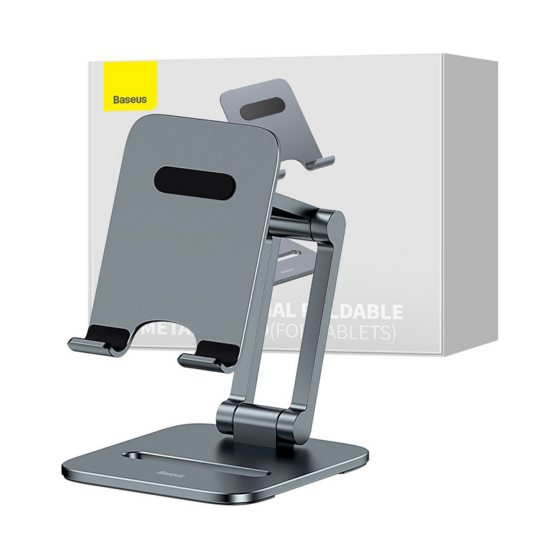 Load image into Gallery viewer, Baseus Desktop Biaxial Foldable Metal Stand For Tablets - Gray
