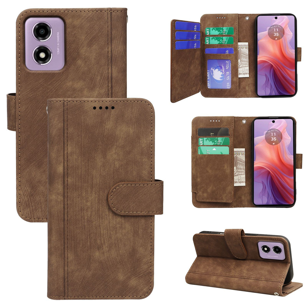 [With Card Slot] Motorola Moto G56 Full-coverage Shockproof Wallet Series Case - i-Station Mobile Phone & Electronic Device Repair and Accessories
