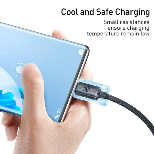 CW-FXP Baseus Crystal Shine Series Fast Charging Data Cable USB to Type-C 100W 1.2m - Black
