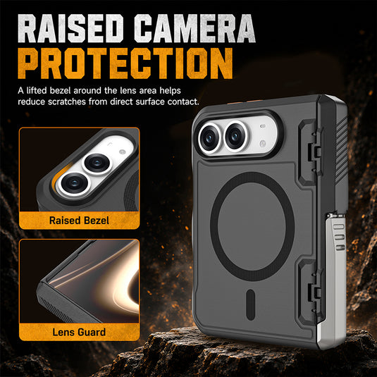[Built-in Foldable Kickstand] Apple iPhone Duo -  Rugged Drop Proof Magnetic Phone Case
