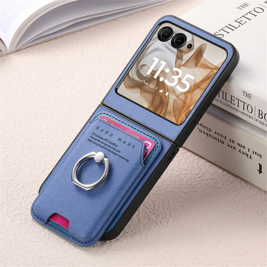 [With Magnetic Card Holder] Motorola Moto Razr 60/Ultra Anti-drop Protective Flip Stand Case