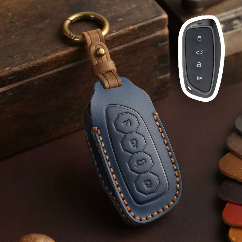 Load image into Gallery viewer, Great Wall Handcrafted Genuine Leather Car Key Fob Case Cover For Haval F5, M6, H6, Shenshou, Cool Dog, Soar Max
