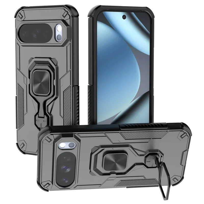 Load image into Gallery viewer, [Built-in Ring Bracket] Google Pixel 10/Pro Mecha-style Anti-slip Protective Hard Heavy Duty Series Case
