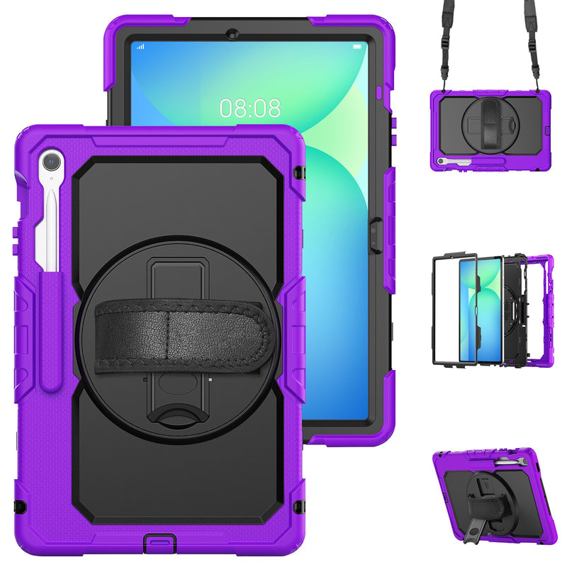 Load image into Gallery viewer, [Built-in Stand] Samsung Galaxy Tab S10 FE Plus (2025) 13.1&quot; - 360 Degree Stand PC + Silicone Shockproof Case With Strap
