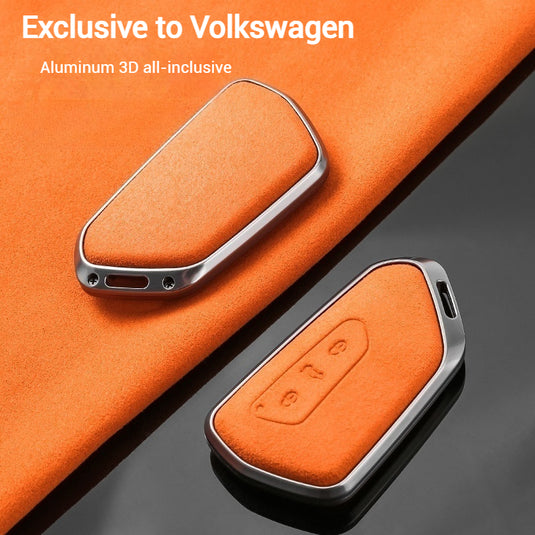 Volkswagen Luxury Suede Car Key Fob Case Cover For ID3, ID4, ID6, Golf, Passat, Talagon, Teramont X, Lamando L, Viloran, Tavendor