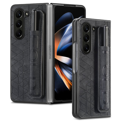 [With Pen Slot] Samsung Galaxy Z Fold4 (SM-F936) Foldable Vegan Leather Shockproof Case - i-Station Mobile Phone & Electronic Device Repair and Accessories