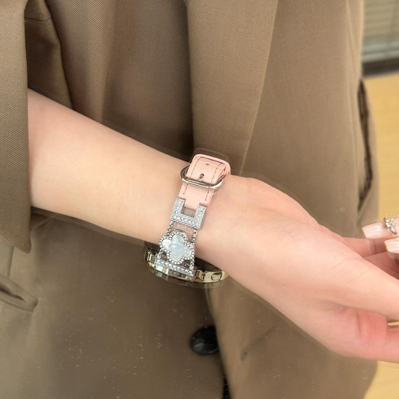 Load image into Gallery viewer, Apple Watch Series 1/2/3/4/5/6/SE/7/8/9/10/Ultra - Fashion Four-leaf Clover Alligator Grain Leather Watch Band - i-Station Mobile Phone &amp; Electronic Device Repair and Accessories
