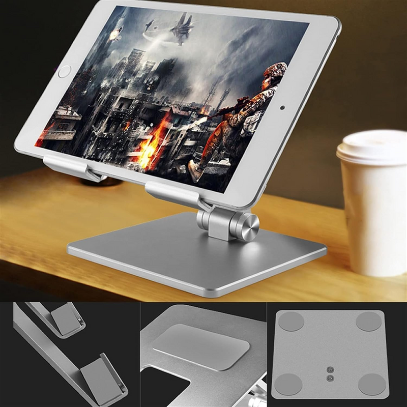 Load image into Gallery viewer, [Up to 13 Inch] Dual Shafts Adjustable Foldable Desktop Aluminum Tablet Holder
