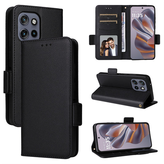 [Built-in Card Slot] Motorola Moto Edge 50 Neo Leather Flip Shockproof Essentials Series Case