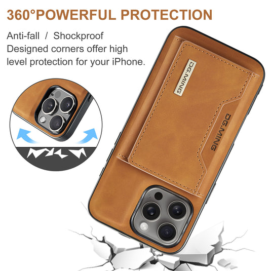 [With Card Slot] Apple iPhone 15/Pro/Pro Max/Plus Leather 2-in-1 Magnetic Wallet Series Case