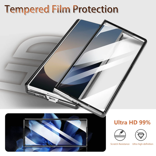 [Magsafe Compatible][With Card Holder] Samsung Galaxy Z Fold7 Foldable Leather Stand Case with Screen Protector