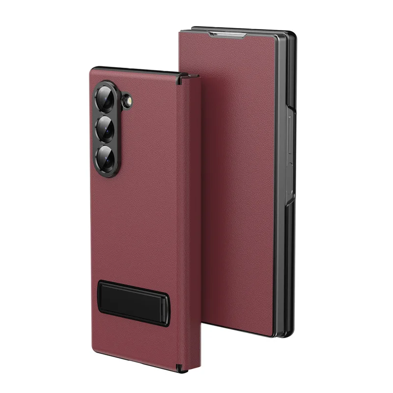 Load image into Gallery viewer, [Built-in Kickstand] Samsung Galaxy Z Fold7 (SM-F966) - Premium Leather Shockproof Case
