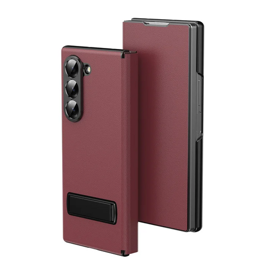 [Built-in Kickstand] Samsung Galaxy Z Fold7 (SM-F966) - Premium Leather Shockproof Case