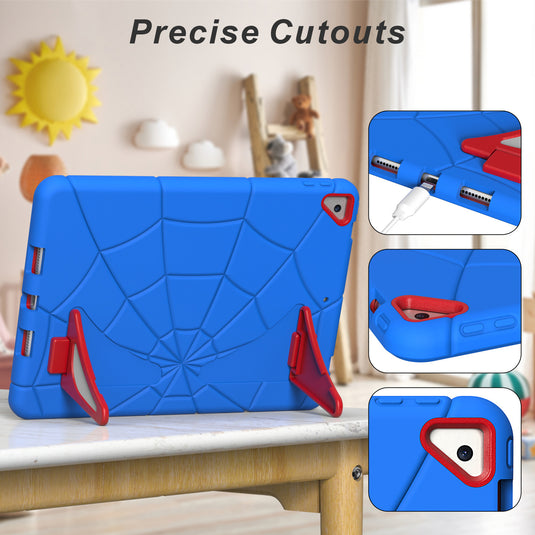[Built-in Stand] Apple iPad 5/6 9.7'' 5/6th Gen (2017/2018) Spiderman Cartoon Kids Full-cover Silicone Shockproof Case