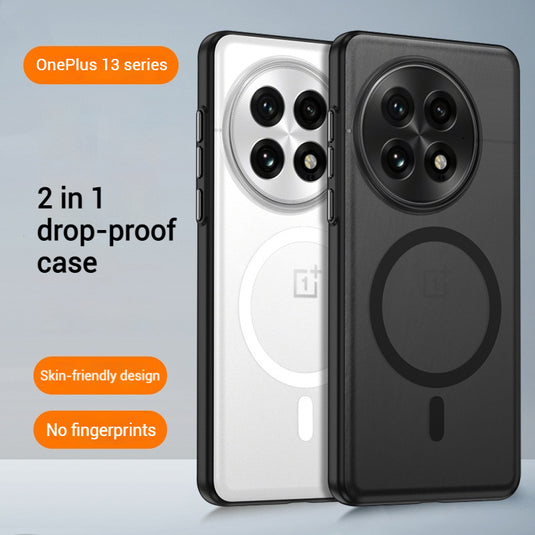 [Magsafe Compatible] OnePlus 12 5G - Full Covered Frosted Clear Design With Magnetic Case