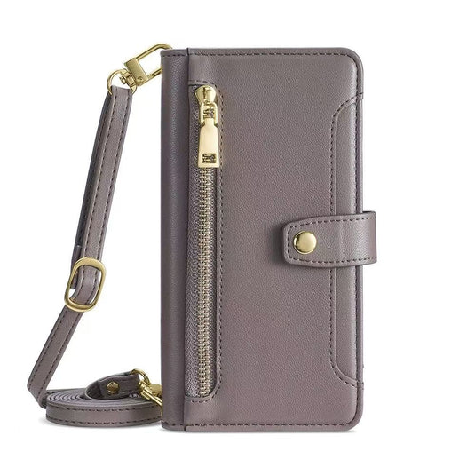 [With Card Slot] Samsung Galaxy S26/Plus/Ultra - Multi-Function Flip Leather Zipper Wallet Case With Wrist & Shoulder Strap - i-Station Mobile Phone & Electronic Device Repair and Accessories