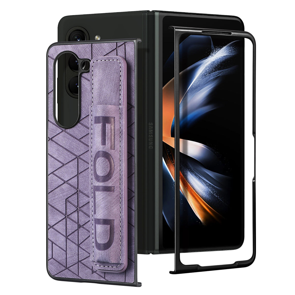 [With Pen Slot] Samsung Galaxy Z Fold4 (SM-F936) Foldable Vegan Leather Shockproof Case - i-Station Mobile Phone & Electronic Device Repair and Accessories