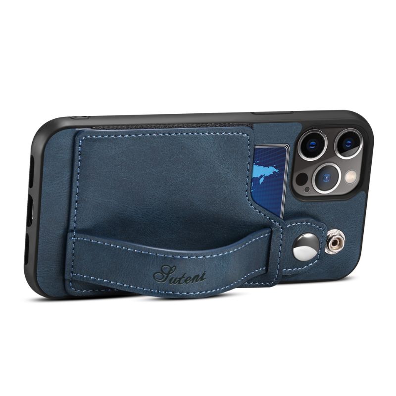 Load image into Gallery viewer, Apple iPhone 16/Plus/Pro/Max Leather Wallet Case With Card Holder &amp; Hand Strap
