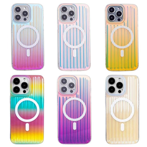 [Magsafe Compatible] Apple iPhone 15/Pro/Max - Gradient Colorful Luggage Fashion-Forward Series Case