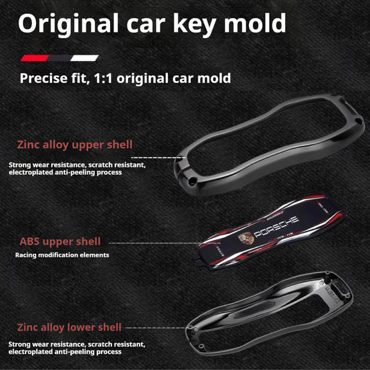 Porsche Stylish Racing-inspired Design Car Key Fob Case Cover For Cayenne, Macan, Panamera, 911, Taycan