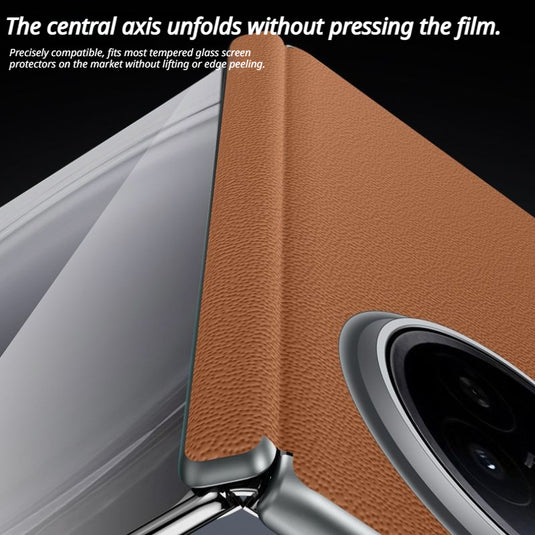 [Magsafe Compatible] OPPO Find N6 - Genuine Leather Magnetic Central Hinge Shockproof Protective Case - i-Station Mobile Phone & Electronic Device Repair and Accessories