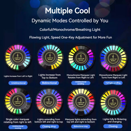 Car RGB Voice Control Synchronous Rhythm Light Colorful Music Ambient Magnetic Light