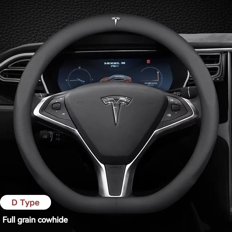 Load image into Gallery viewer, Tesla Genuine Cowhide Leather Steering Wheel Cover For Model 3, Model Y, Model S, Model X - i-Station Mobile Phone &amp; Electronic Device Repair and Accessories

