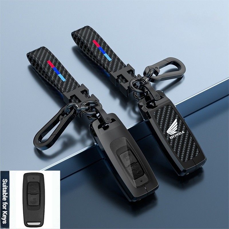 Load image into Gallery viewer, Honda Motorcycle Zinc Alloy + Carbon Fiber Texture Car Key Fob Case Cover For PCX 125, PCX 150, PCX 160, X-ADV, Forza 125, Forza 300, Forza 350, Forza 750, SH125, SH150, SH300, SH350, Scoopy
