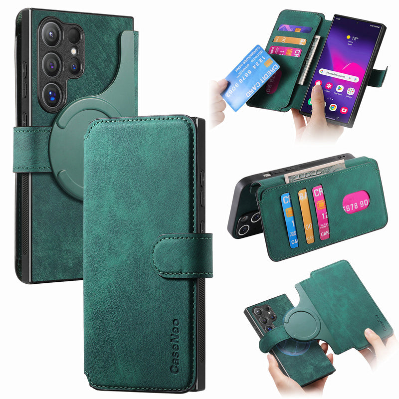 Load image into Gallery viewer, [Magsafe Compatible][Detachable] Samsung Galaxy A17 (SM-A176) Leather Flip Shockproof Wallet Series Case With Card Slot - i-Station Mobile Phone &amp; Electronic Device Repair and Accessories

