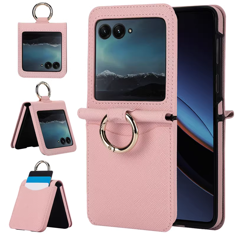 Load image into Gallery viewer, [With Card Solt][Built-in Ring Bracket] Motorola Moto Razr 40/Ultra Ultra-thin Full Protective Shockproof Genuine Leather Series Case
