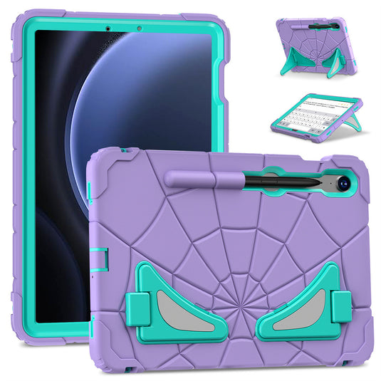 [Built-in Stand][With Card Slot] Samsung Galaxy Tab S9/FE 11“ (2023) Spiderman Cartoon Kids Full-cover Silicone Shockproof Case