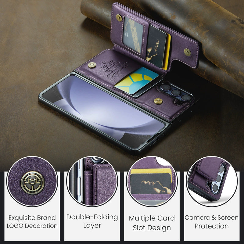 Load image into Gallery viewer, Samsung Galaxy Z Fold 6 (SM-F956) Premium Leather Flip Shockproof Wallet Series Case
