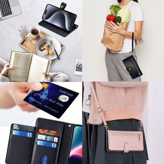[With Lanyard] Samsung Galaxy A17 (SM-A176) PU Leather Shockproof Wallet Case With Card Slot - i-Station Mobile Phone & Electronic Device Repair and Accessories