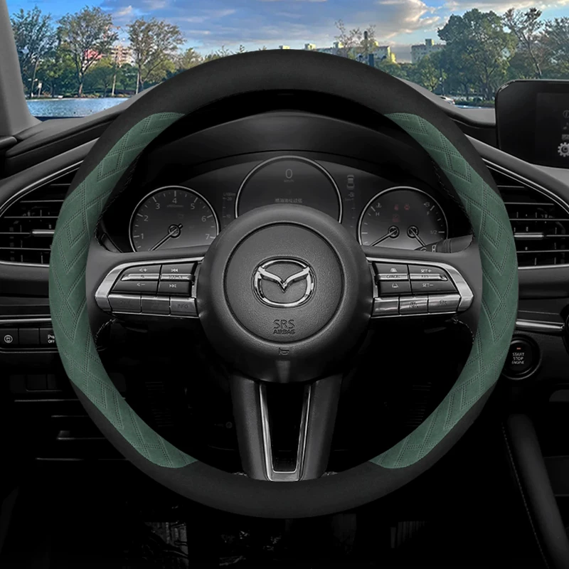 Load image into Gallery viewer, Mazda Premium Suede Leather Steering Wheel Cover For Mazda 3 Axela, CX-5, CX-4, Atenza, CX-30, CX-50, Mazda 6, Ruiyi - i-Station Mobile Phone &amp; Electronic Device Repair and Accessories
