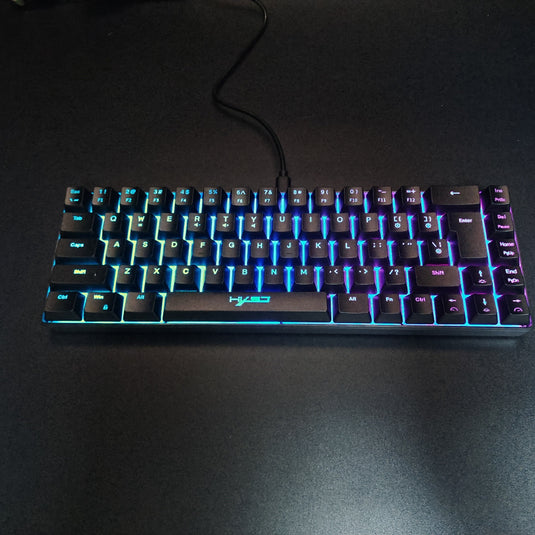 Portable 68-Key Mechanical Feel Membrane Wired Gaming Keyboard, ABS Material, RGB Backlight