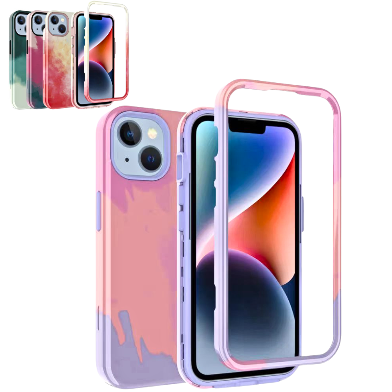 Load image into Gallery viewer, Apple iPhone 14/Pro/Pro Max/Plus 3-in-1 Silicone Dual-sided Shockproof Fashion-Forward Series Case
