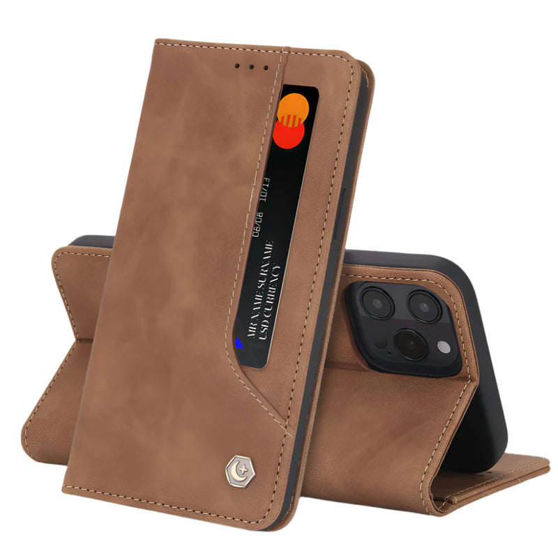 Load image into Gallery viewer, [With Card Slot] Apple iPhone 13/Pro/Mini/Pro Max PU Matte Flip Genuine Leather Series Case
