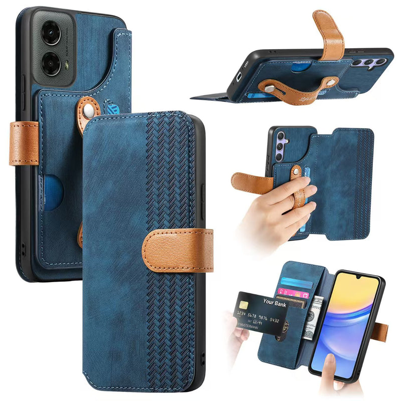 Load image into Gallery viewer, [With Card Slot][With Wrist Wrap] Motorola Moto G Play 4G/5G (2024) Leather Shockproof Wallet Series Case
