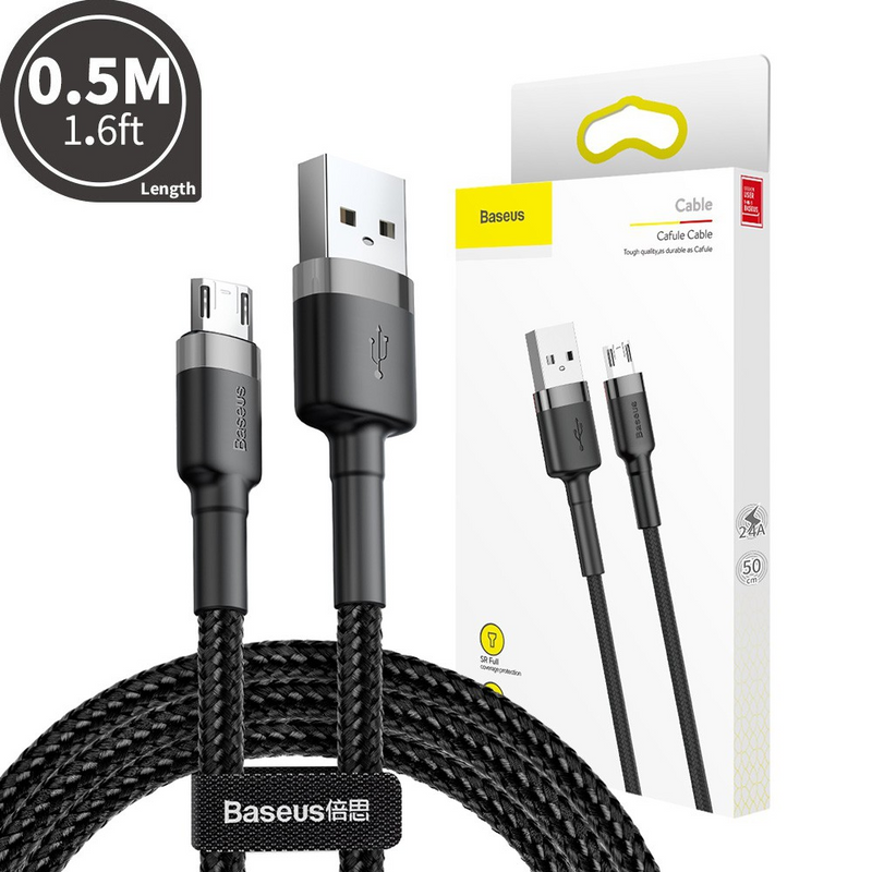 Load image into Gallery viewer, Baseus Cafule Cable USB For Micro 2.4A 0.5m
